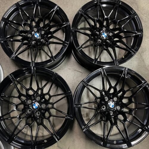 Four 2025 BMW M3 M4 G80 G82 Competition 19 20 Wheels Rims OEM Black 8093838 8093