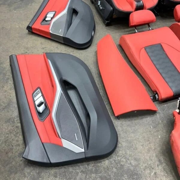 BMW  G80 M3 Sedan Carbon Bucket Seats Fiona Red Leather Interior Set - Image 4